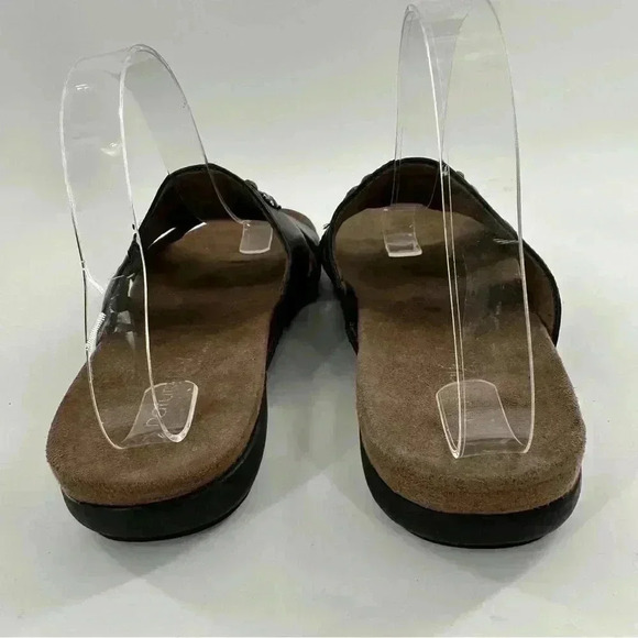 Natural soul Naturalizer amethyst sandals 8.5 black faux leather gem slides - Picture 4 of 13